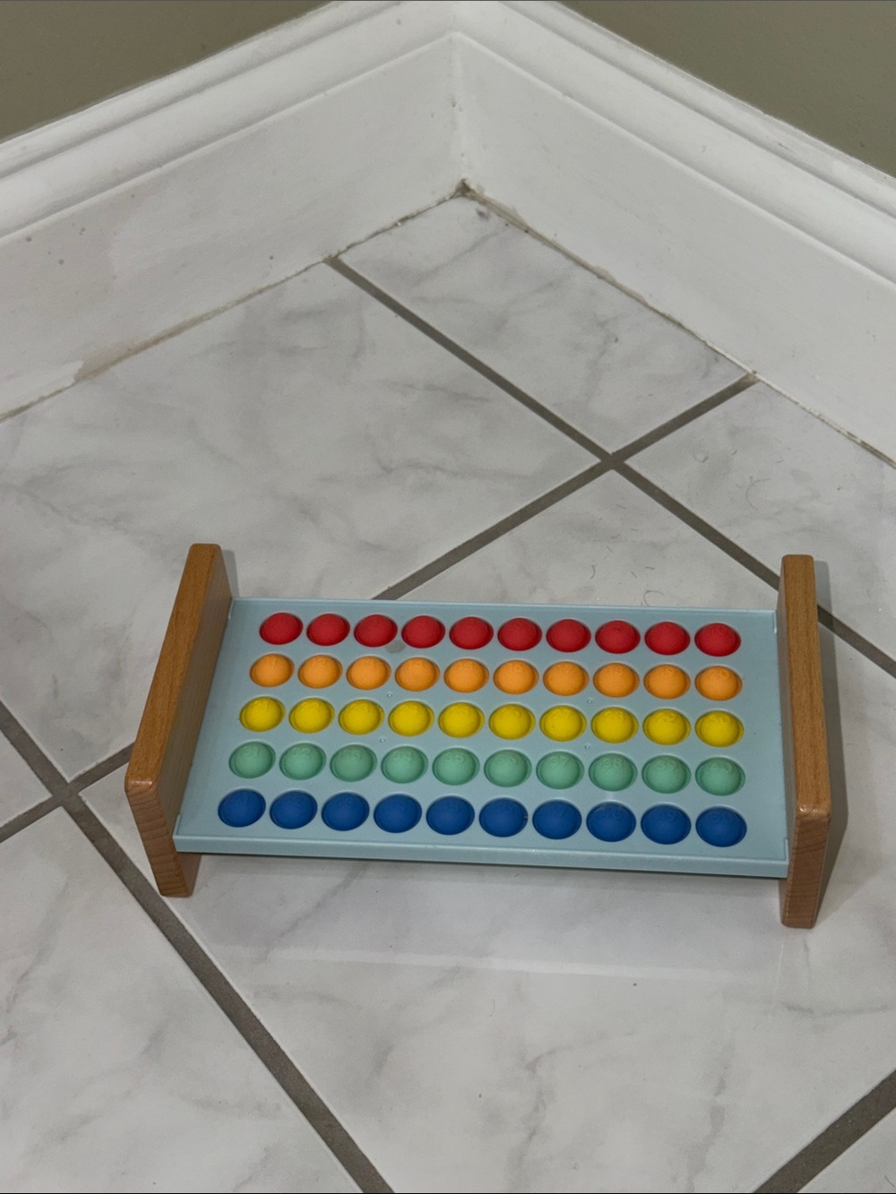 Wooden Rainbow Pop Sensory Toy - Red, Orange, Yellow, Green, Blue